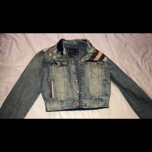 Rue21 American Flag Blue Jean Jacket